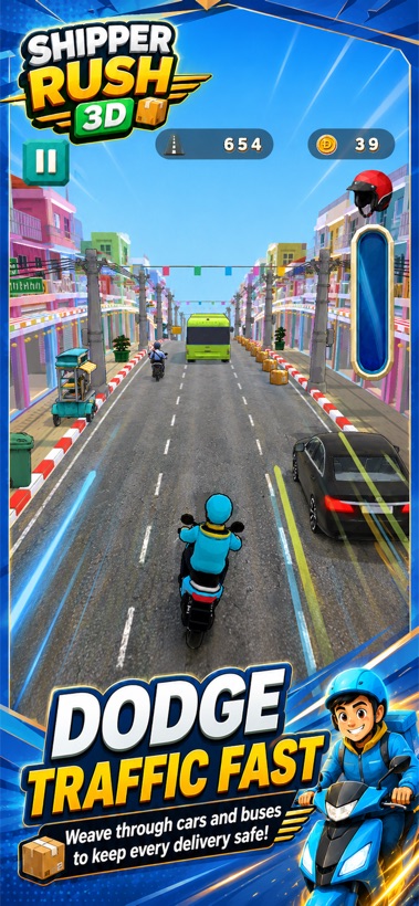 Dodging traffic on the delivery route