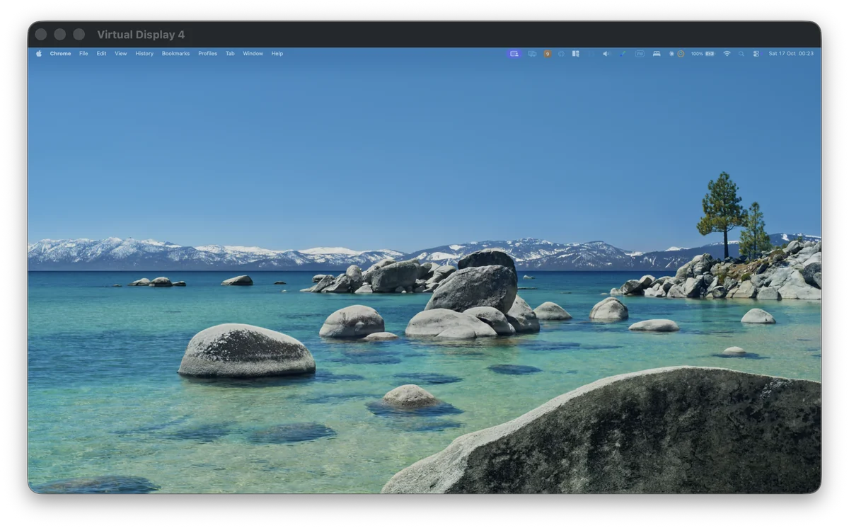 Virtual Display 4 window showing a photo